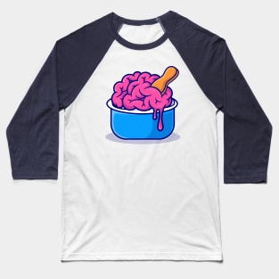 Brain Ice Cream Cup Cartoon Baseball T-Shirt